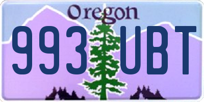 OR license plate 993UBT