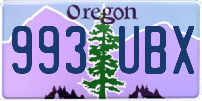 OR license plate 993UBX