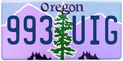 OR license plate 993UIG