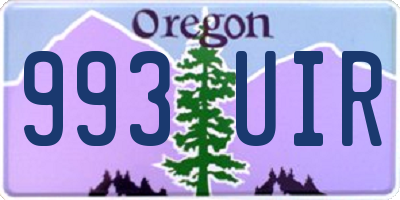OR license plate 993UIR