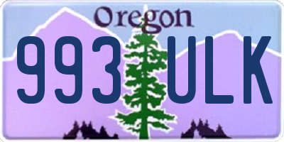 OR license plate 993ULK