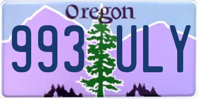 OR license plate 993ULY