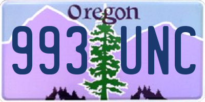 OR license plate 993UNC