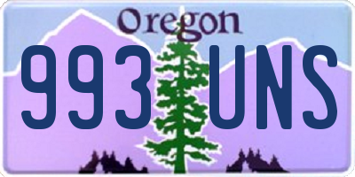 OR license plate 993UNS