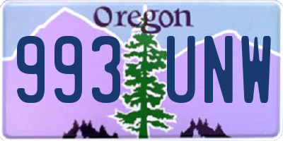 OR license plate 993UNW