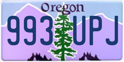 OR license plate 993UPJ