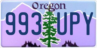 OR license plate 993UPY