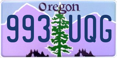 OR license plate 993UQG