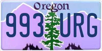 OR license plate 993URG