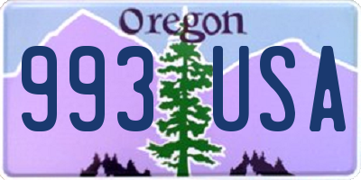 OR license plate 993USA