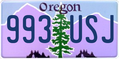 OR license plate 993USJ
