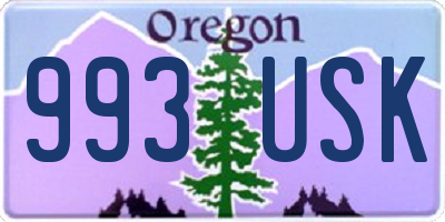 OR license plate 993USK