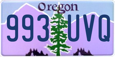 OR license plate 993UVQ