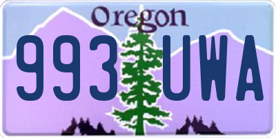 OR license plate 993UWA