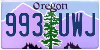 OR license plate 993UWJ