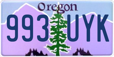 OR license plate 993UYK