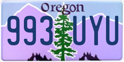 OR license plate 993UYU