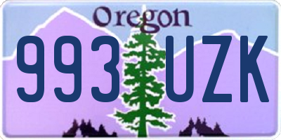 OR license plate 993UZK