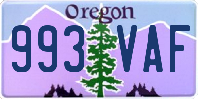 OR license plate 993VAF