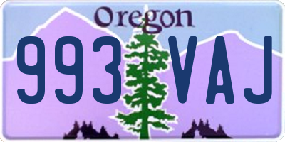 OR license plate 993VAJ