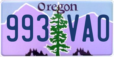OR license plate 993VAO