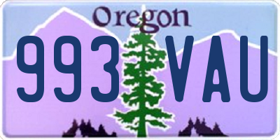 OR license plate 993VAU