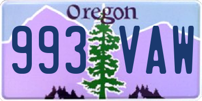 OR license plate 993VAW