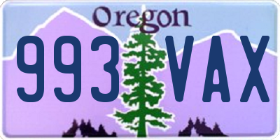 OR license plate 993VAX