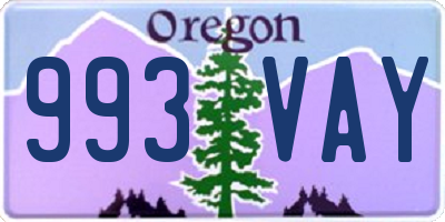 OR license plate 993VAY