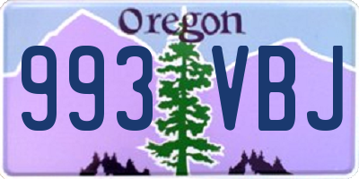 OR license plate 993VBJ
