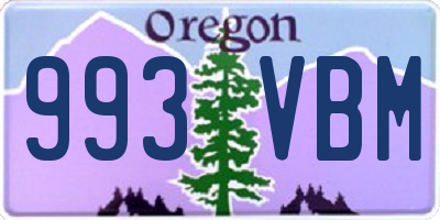 OR license plate 993VBM