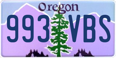OR license plate 993VBS
