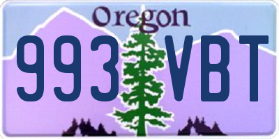 OR license plate 993VBT