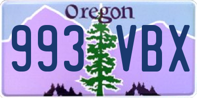 OR license plate 993VBX
