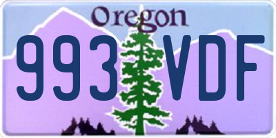 OR license plate 993VDF