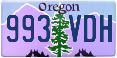 OR license plate 993VDH