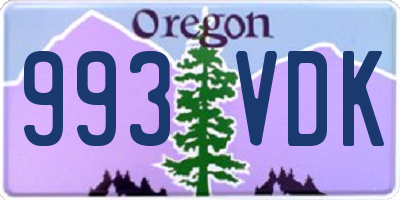 OR license plate 993VDK