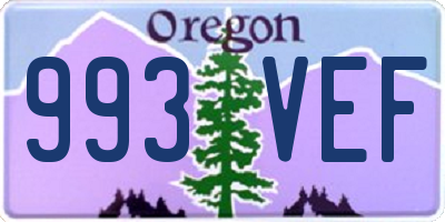 OR license plate 993VEF
