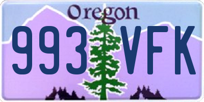 OR license plate 993VFK