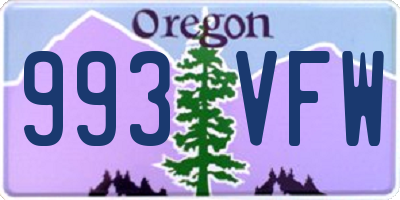 OR license plate 993VFW