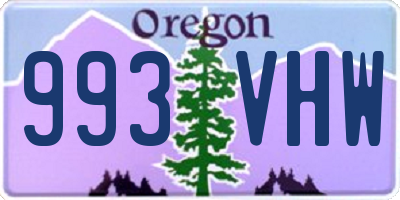 OR license plate 993VHW