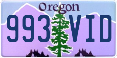 OR license plate 993VID