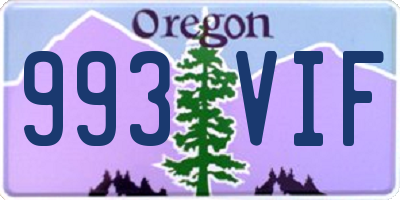 OR license plate 993VIF