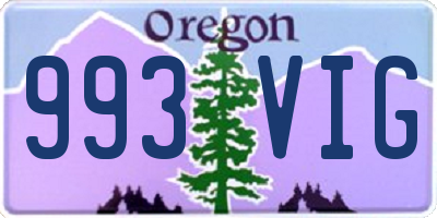 OR license plate 993VIG