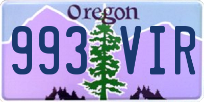 OR license plate 993VIR