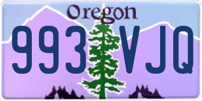 OR license plate 993VJQ