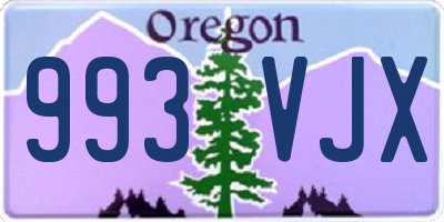 OR license plate 993VJX