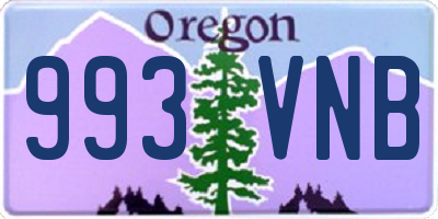 OR license plate 993VNB
