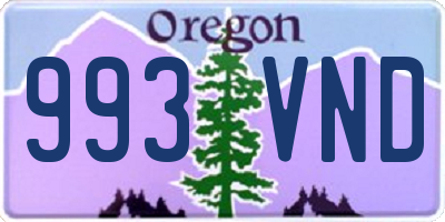 OR license plate 993VND