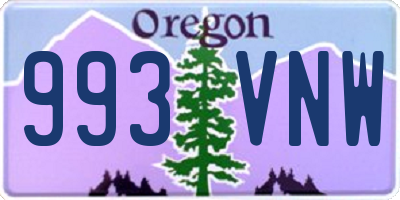 OR license plate 993VNW